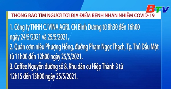 Thông báo tìm người tới địa điểm bệnh nhân nhiễm COVID-19