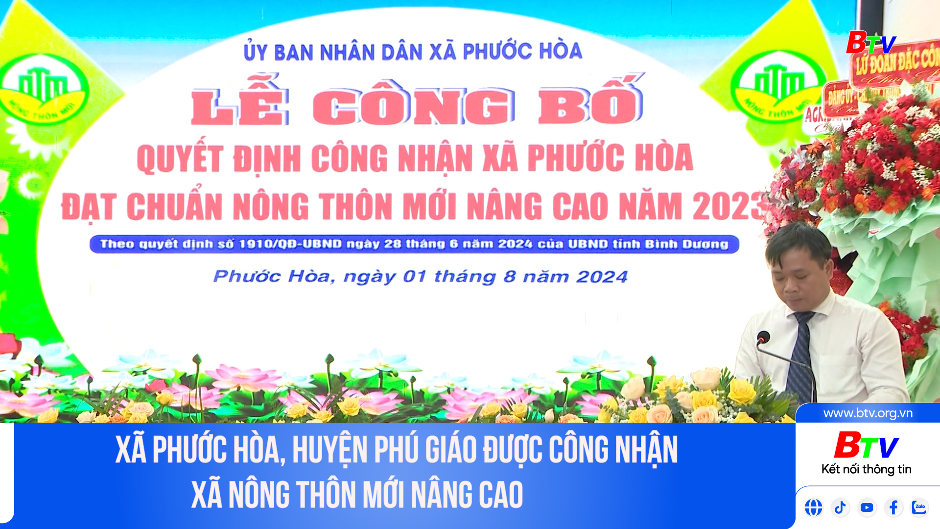 Xã Phước Hòa, huyện Phú Giáo được công nhân xã nông thôn mới nâng cao