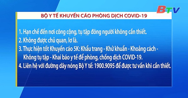 Bộ Y tế khuyến cáo phòng dịch COVID-19