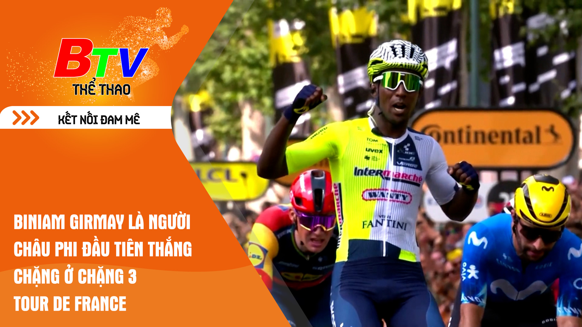 Biniam Girmay là người Châu Phi đầu tiên thắng chặng ở chặng 3 Tour de France | Tin Thể thao 24h	