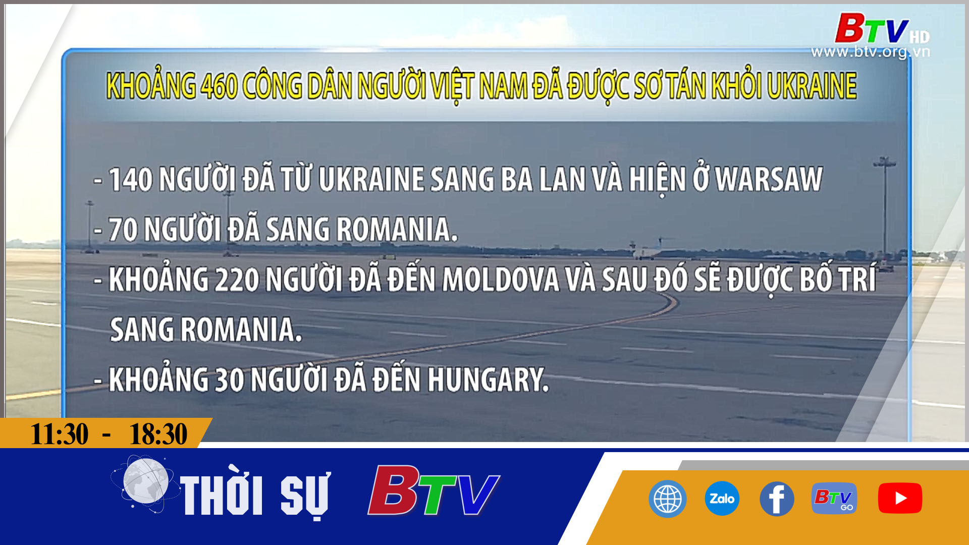 Khoảng 460 công dân người Việt Nam đã được sơ tán khỏi Ukraine