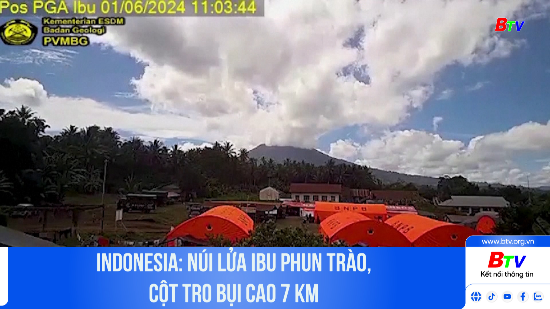 Indonesia: núi lửa Ibu phun trào, cột tro bụi cao 7 km	