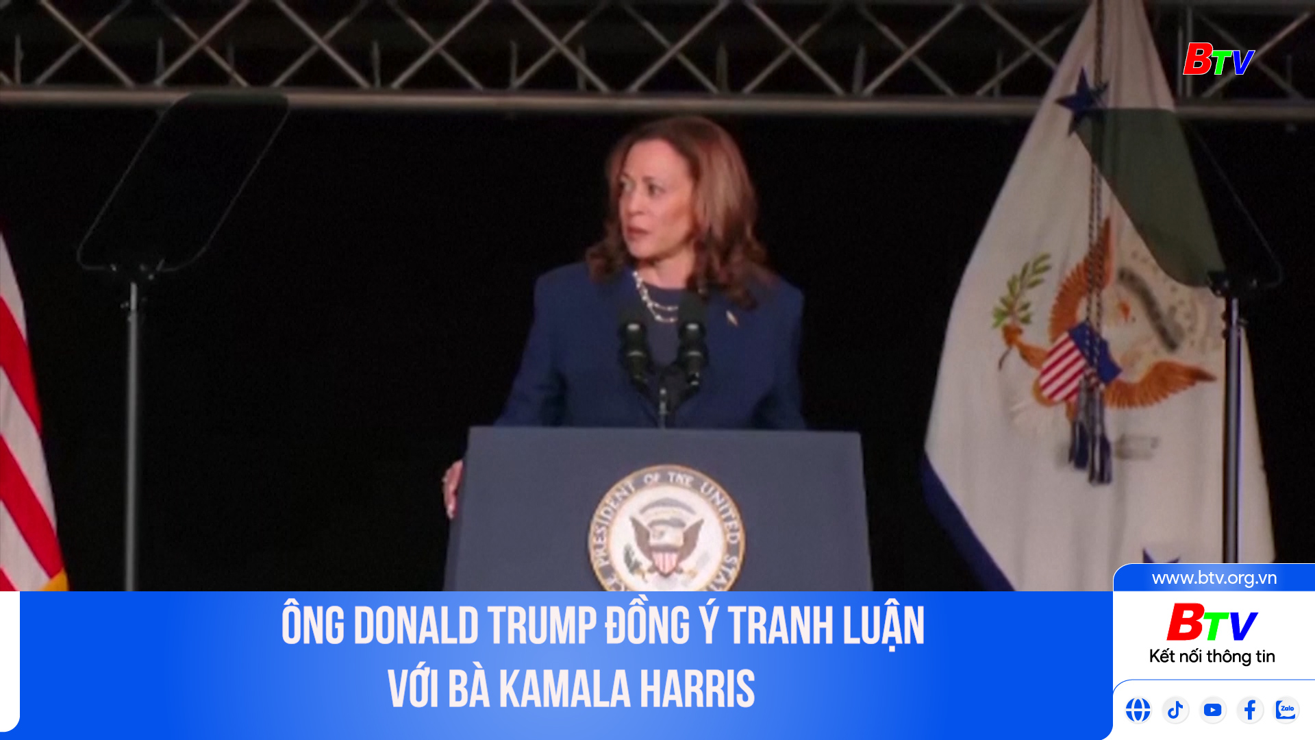 Ông Donald Trump đồng ý tranh luận với bà Kamala Harris