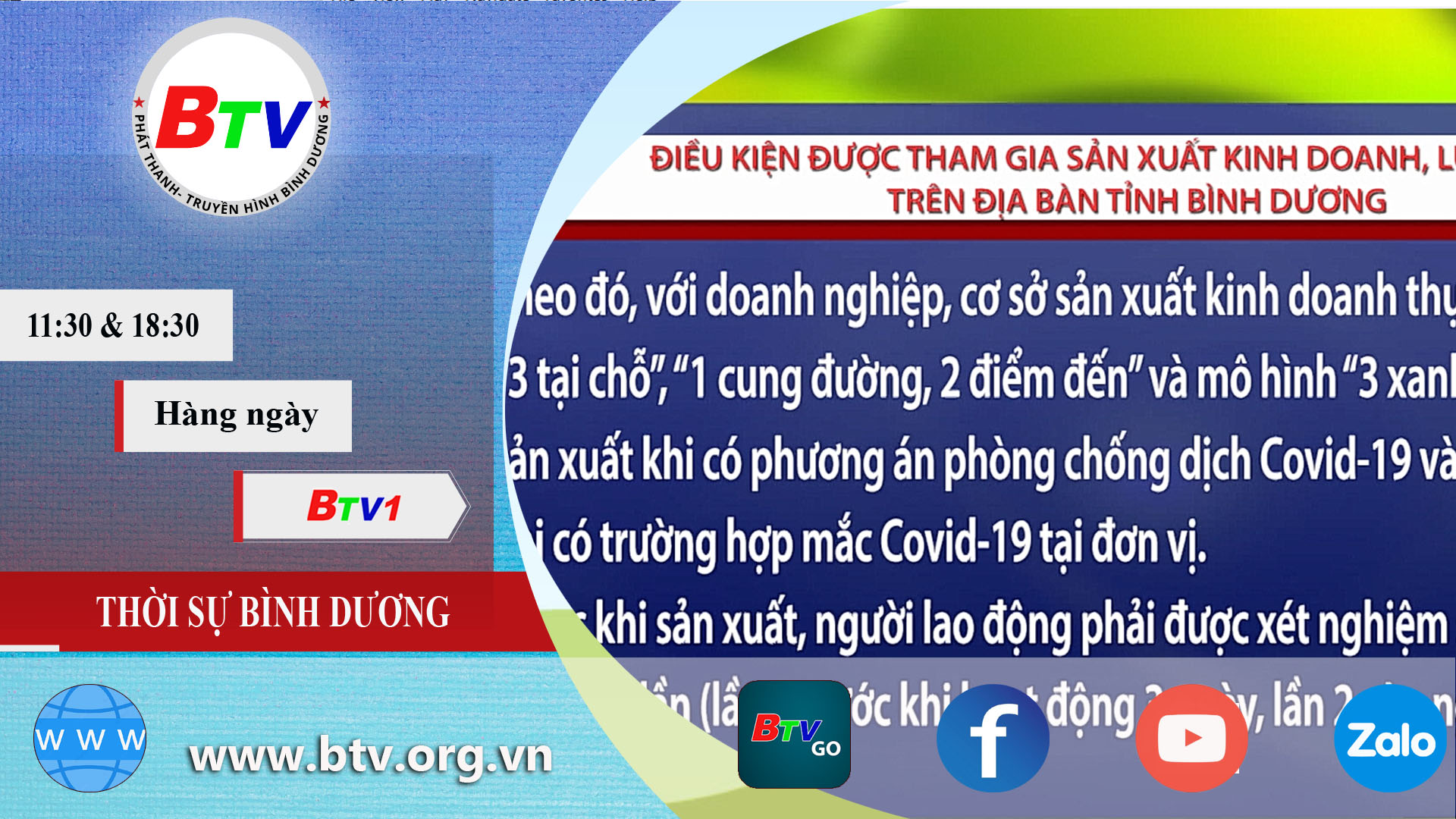 	Điều kiện tham gia sản xuất kinh doanh, lưu thông trên địa bàn tỉnh Bình Dương