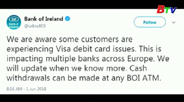 Sự cố thanh toán thẻ Visa tại châu Âu cơ bản được khắc phục