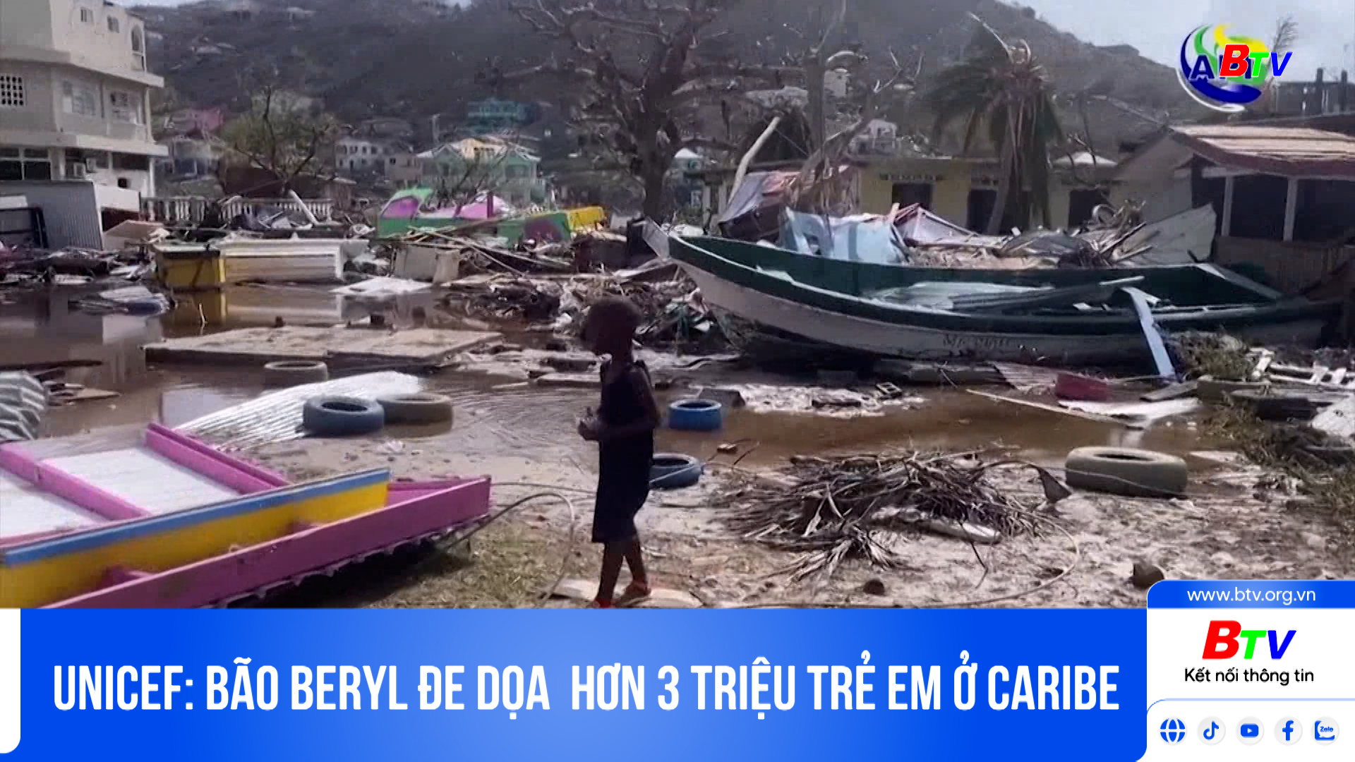 UNICEF: bão Beryl đe dọa hơn 3 triệu trẻ em ở Caribe