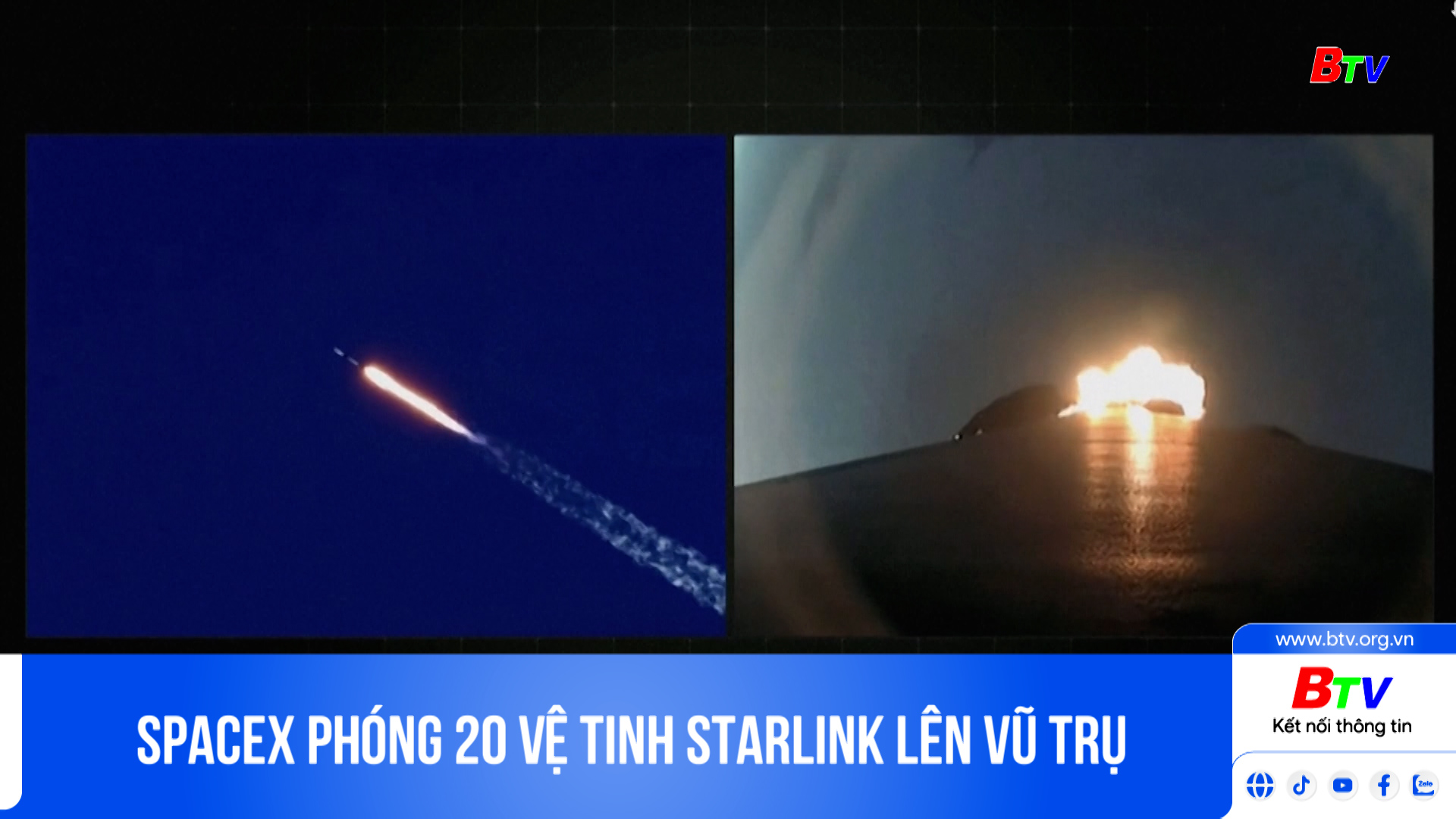 SpaceX phóng 20 vệ tinh Starlink lên vũ trụ