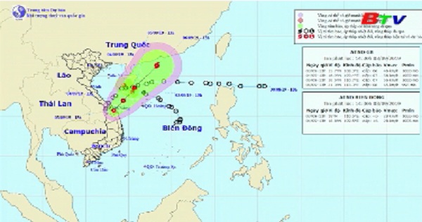 Tin áp thấp nhiệt đới trên đất liền và vùng áp thấp trên biển Đông