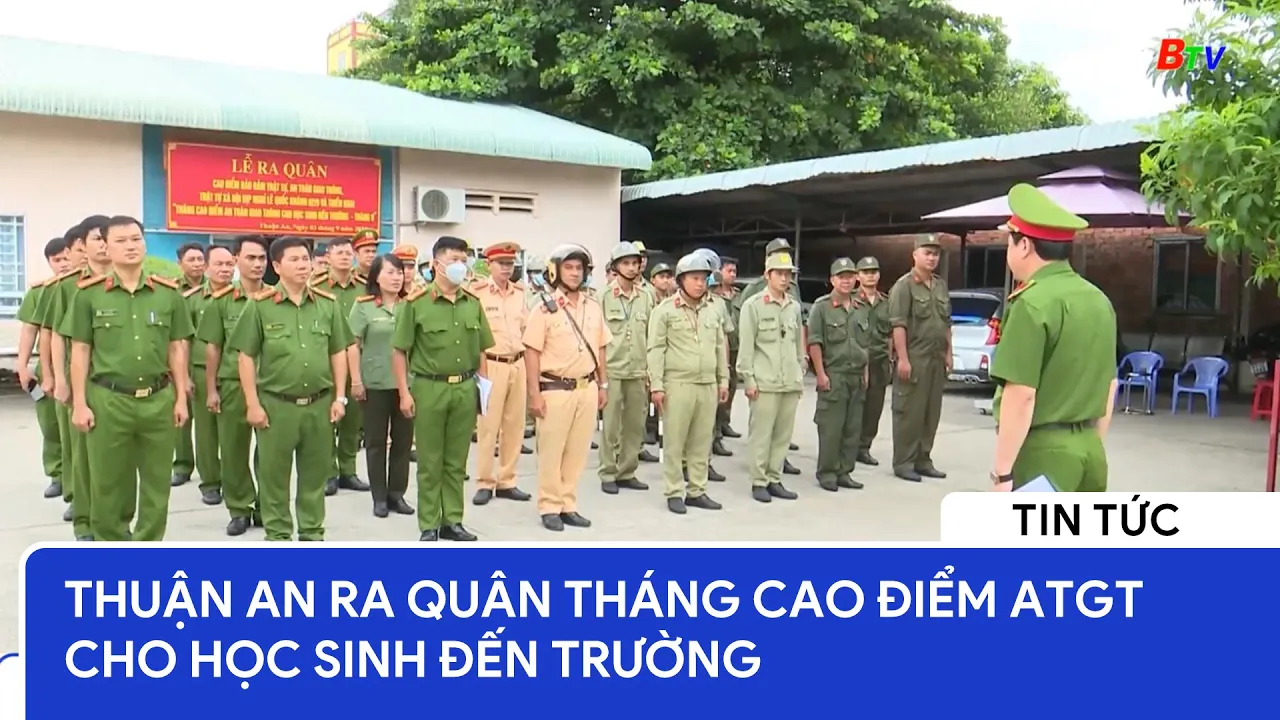 Thuận An ra quân tháng cao điểm an toàn giao thông cho học sinh đến trường 