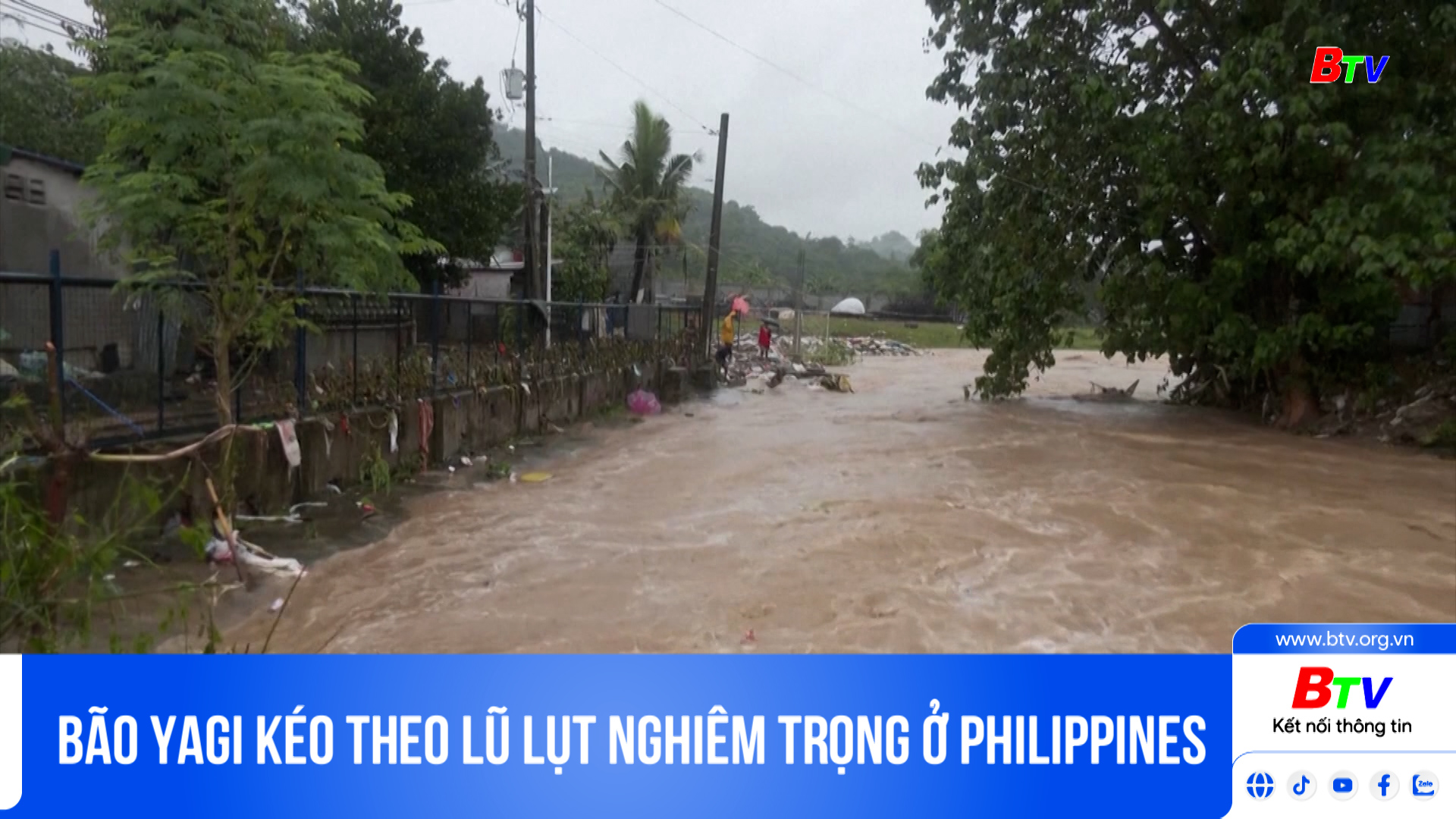 Bão Yagi kéo theo lũ lụt nghiêm trọng ở Philippines