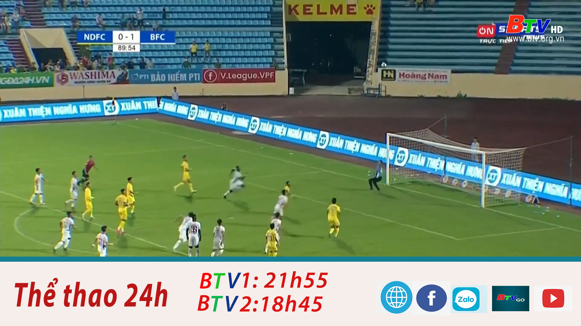 Vòng 5 V.League 2022: Nam Định – Becamex : 0-1