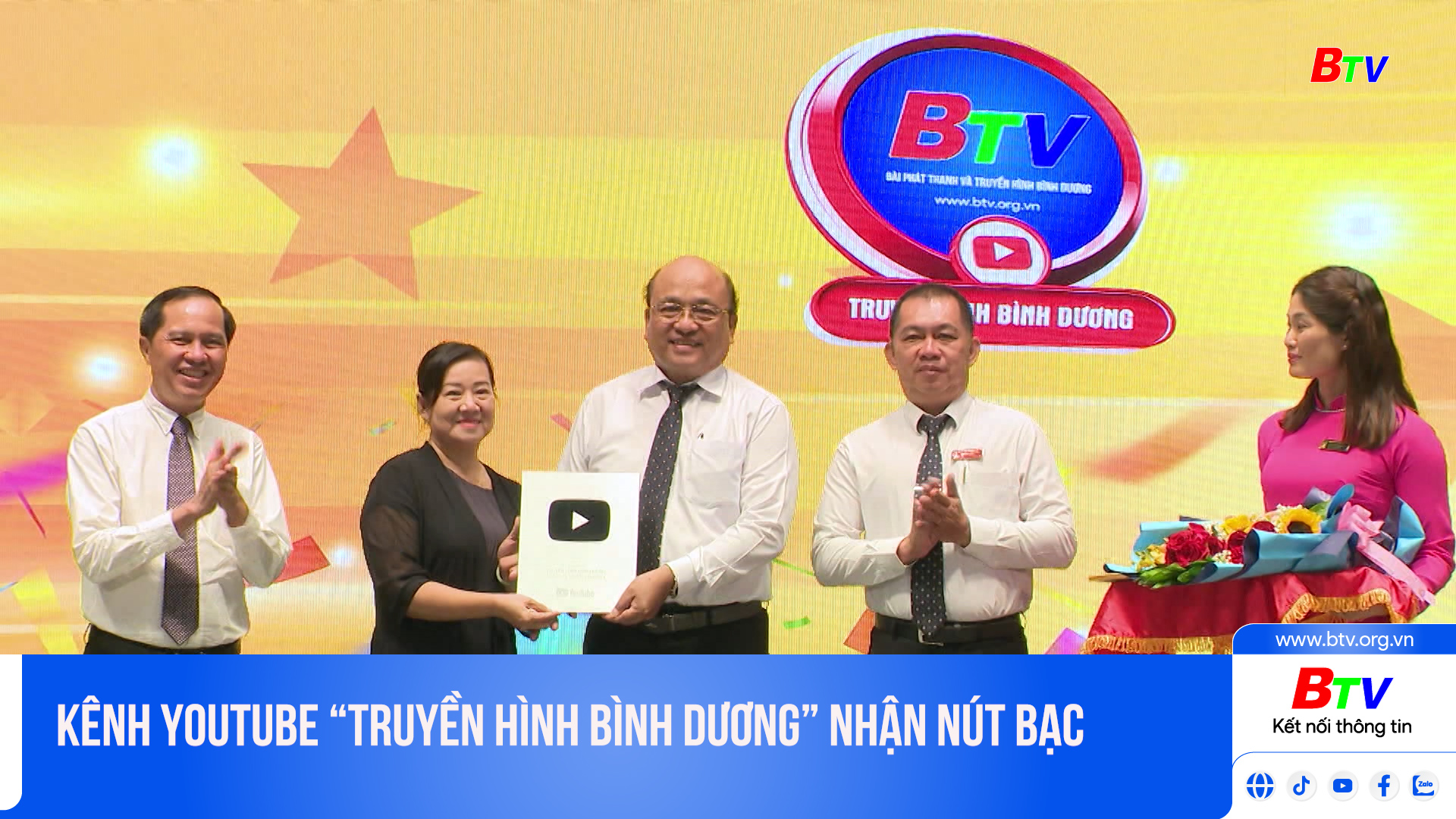 Kênh youtube “ Truyền hình Bình Dương” nhận nút bạc