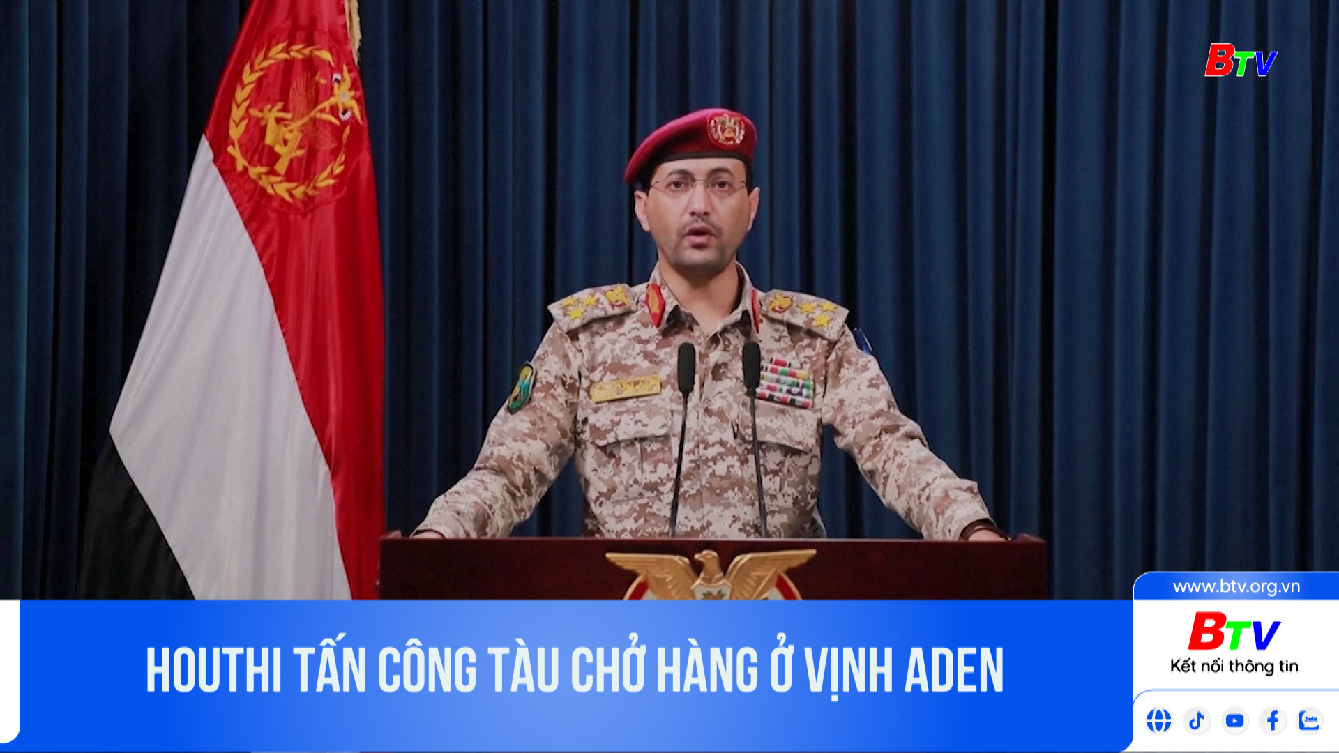 Houthi tấn công tàu chở hàng ở vịnh Aden