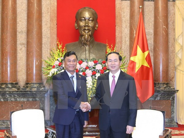 Chủ tịch nước Trần Đại Quang tiếp Bộ trưởng Bộ Nội vụ Myanmar