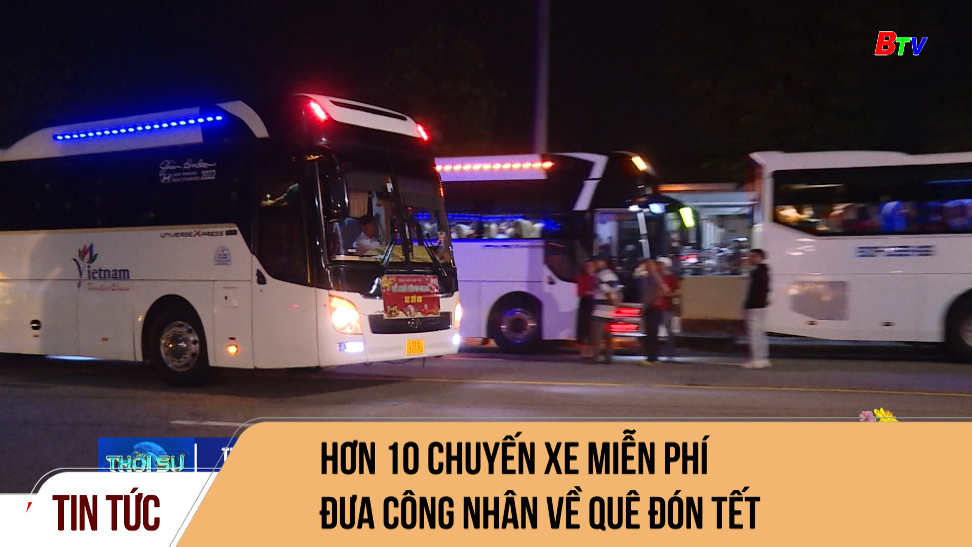 Hơn 10 chuyến xe miễn phí đưa công nhân về quê đón Tết	