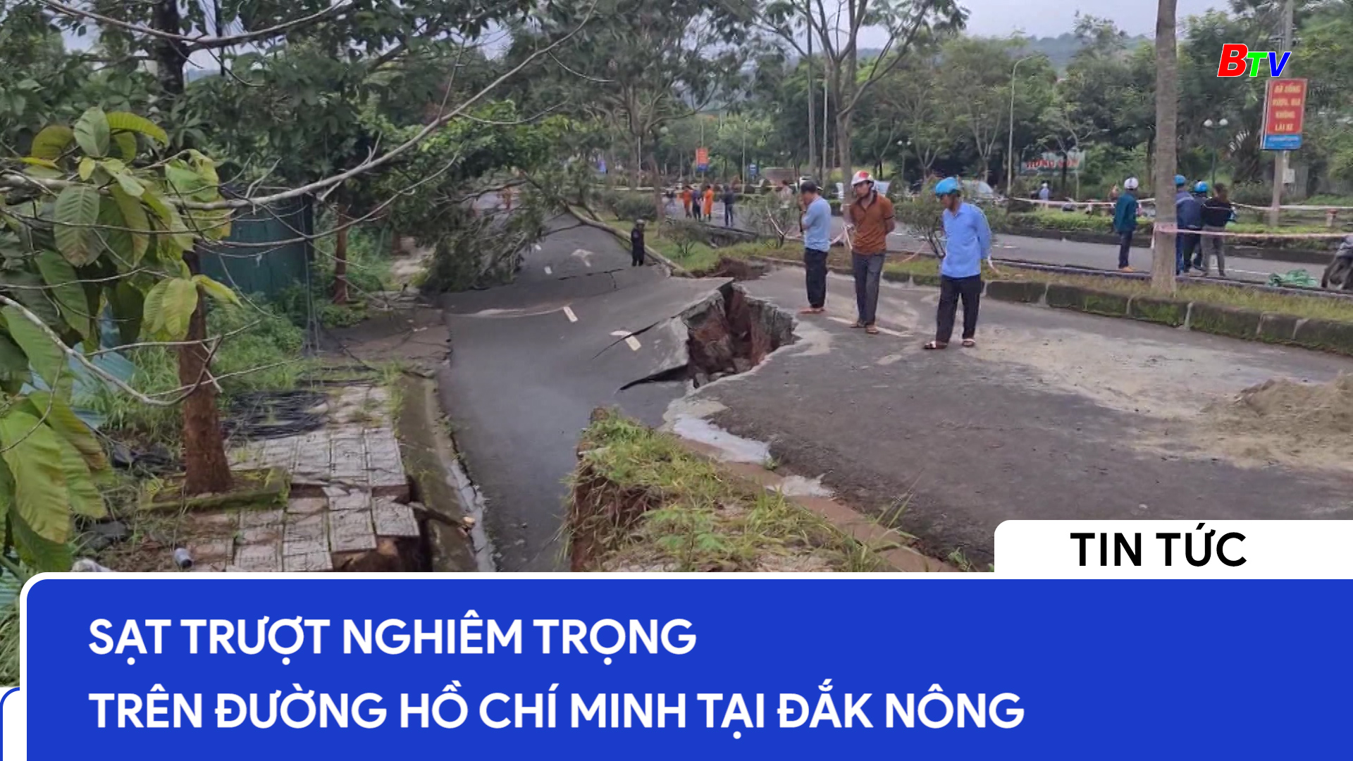 Sạt trượt nghiêm trọng trên đường Hồ Chí Minh tại Đắk Nông
