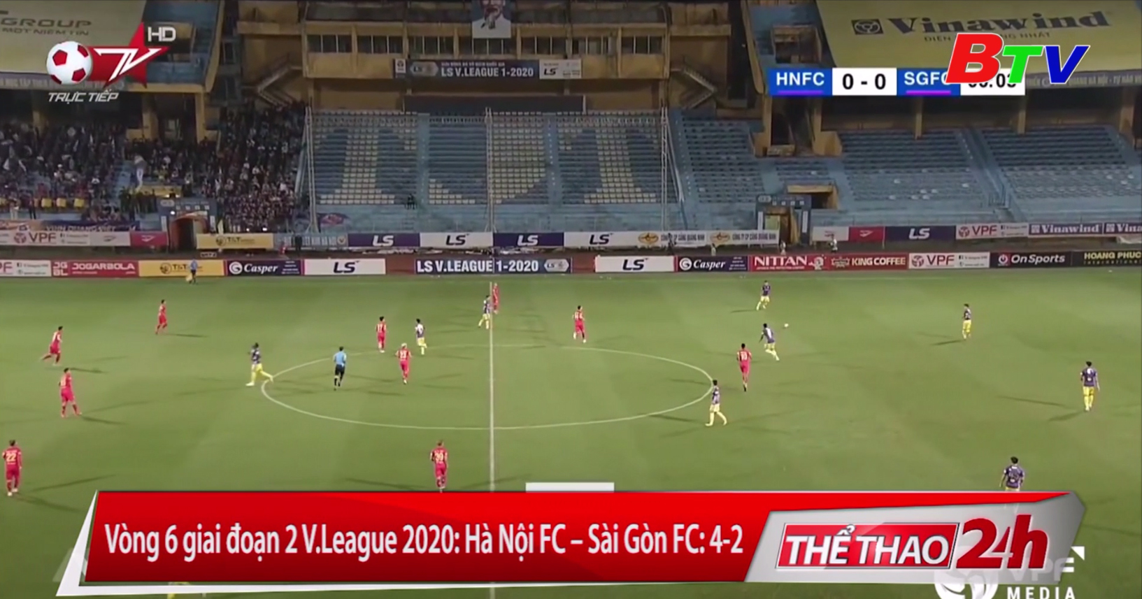 Vòng 6 giai đoạn 2 V-League 2020 – Hà Nội FC 4-2 Sài Gòn FC