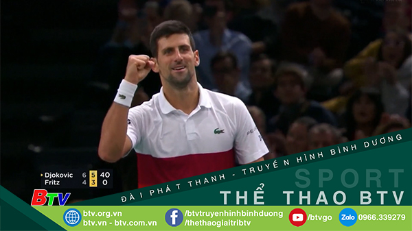 Novak Djokovic giành quyền vào bán kết Giải quần vợt Paris Masters 2021