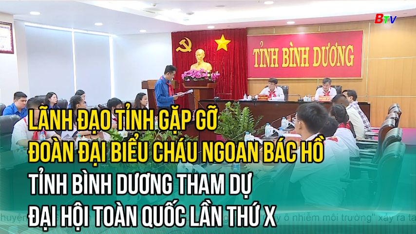 Lãnh đạo Tỉnh gặp gỡ đoàn đại biểu Cháu ngoan Bác Hồ Tỉnh Bình Dương tham dự Đại hội toàn quốc lần thứ X