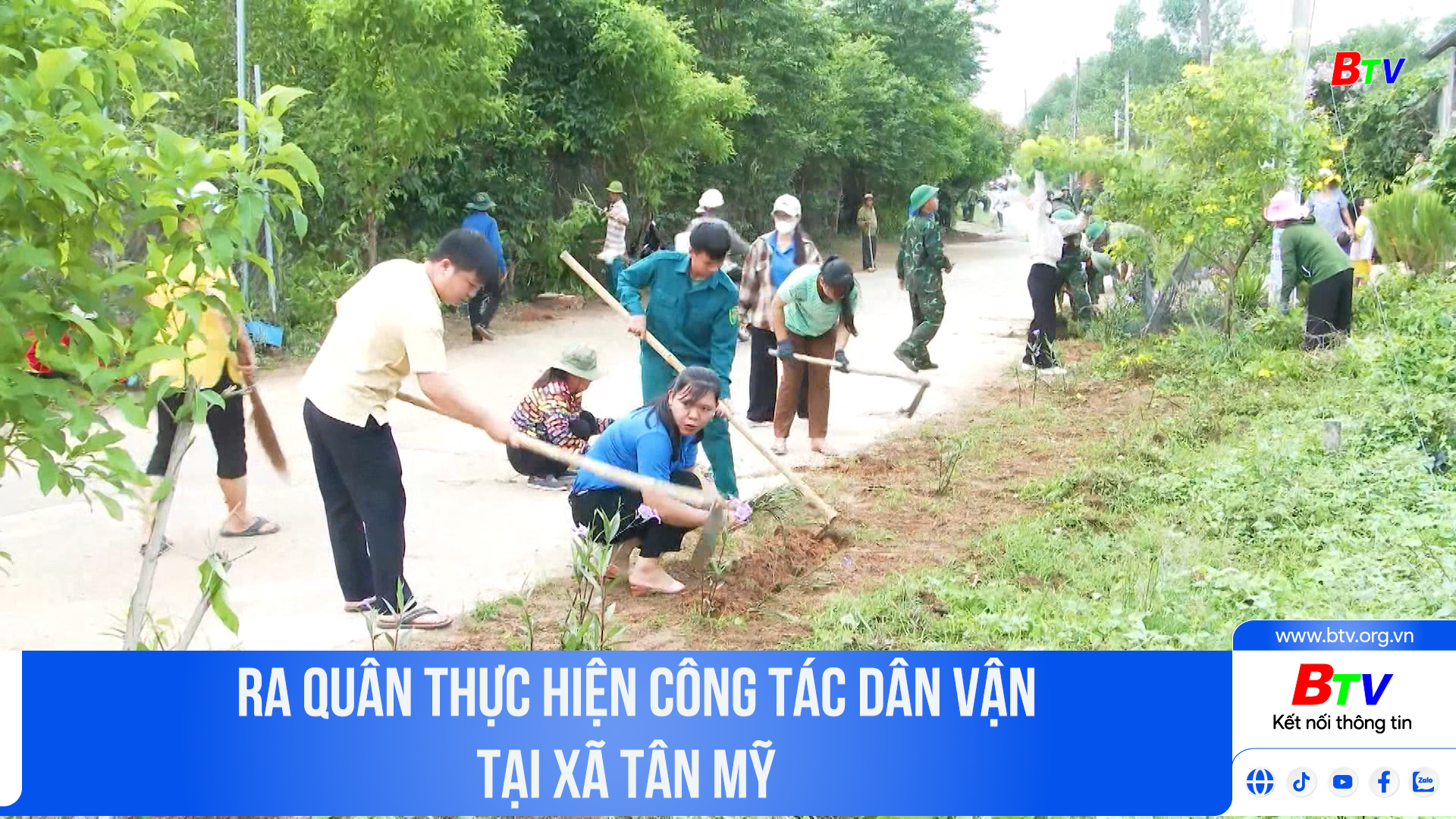 Ra quân thực hiện công tác dân vận tại xã Tân Mỹ	