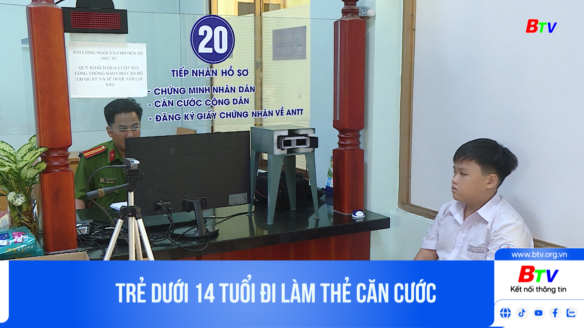 Trẻ dưới 14 tuổi đi làm thẻ căn cước	