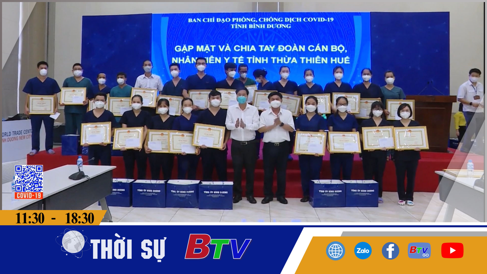 Bình Dương gặp mặt và chia tay đoàn cán bộ, nhân viên y tế tỉnh Thừa Thiên Huế