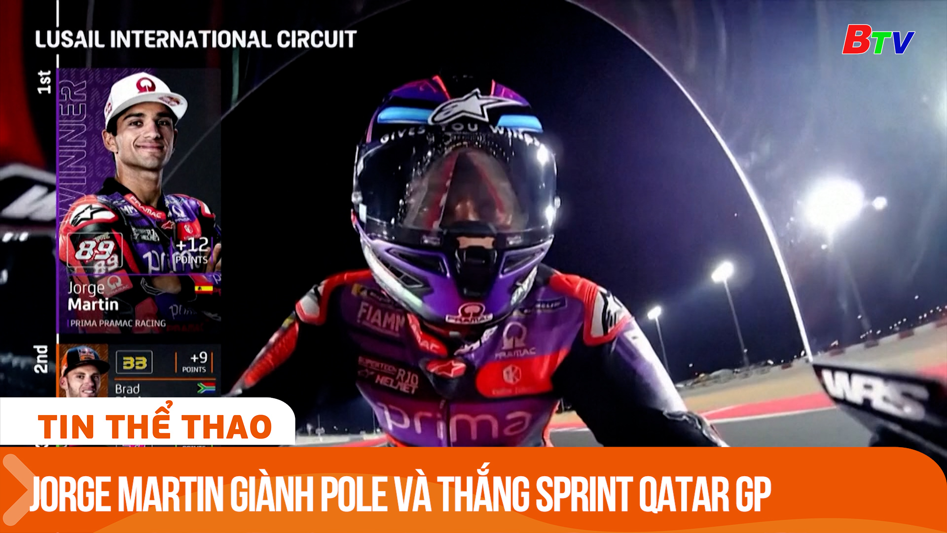 Jorge Martin giành Pole và thắng Sprint Qatar GP | Tin Thể thao 24h	