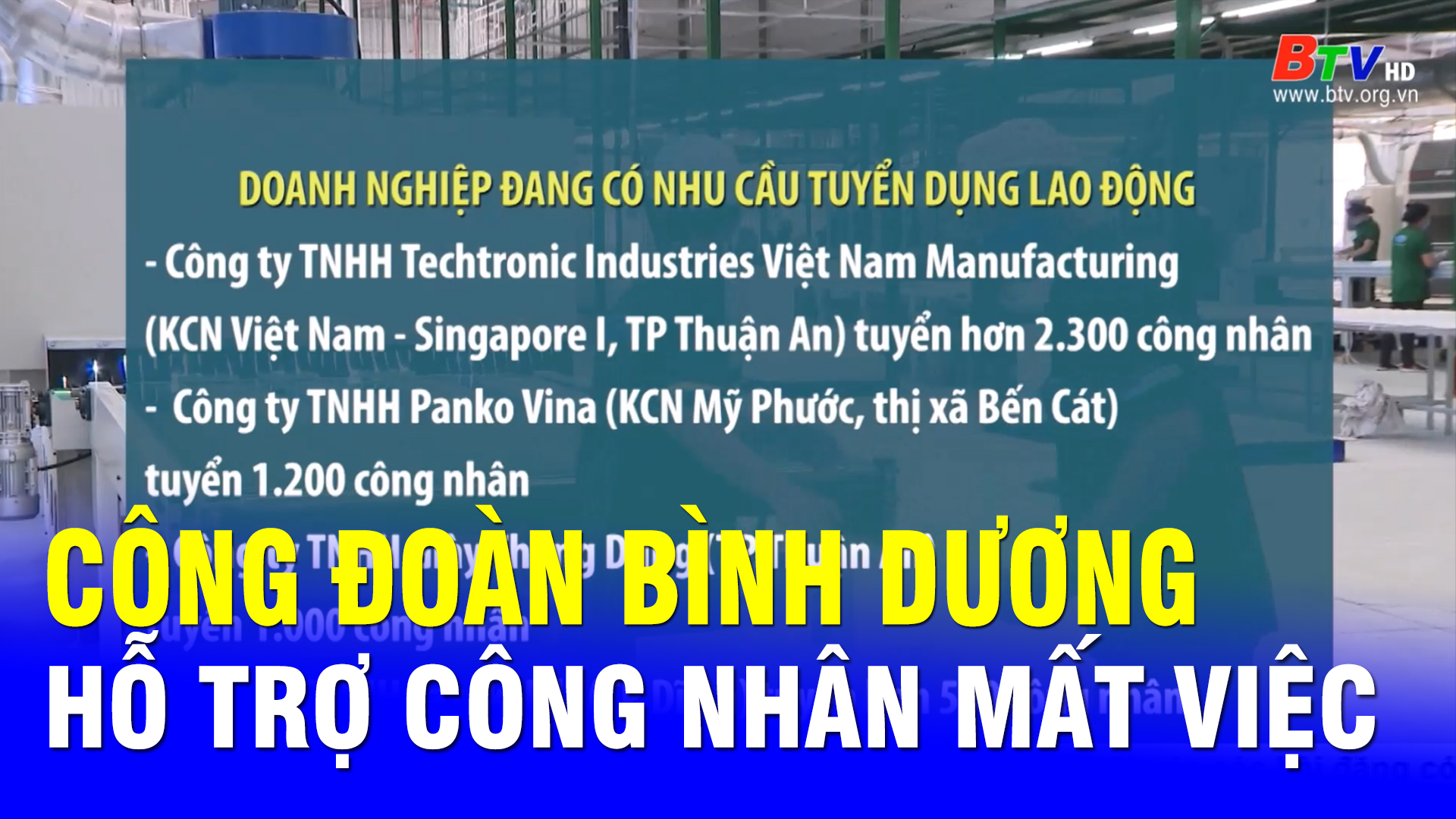 Công đoàn Bình Dương hỗ trợ công nhân mất việc