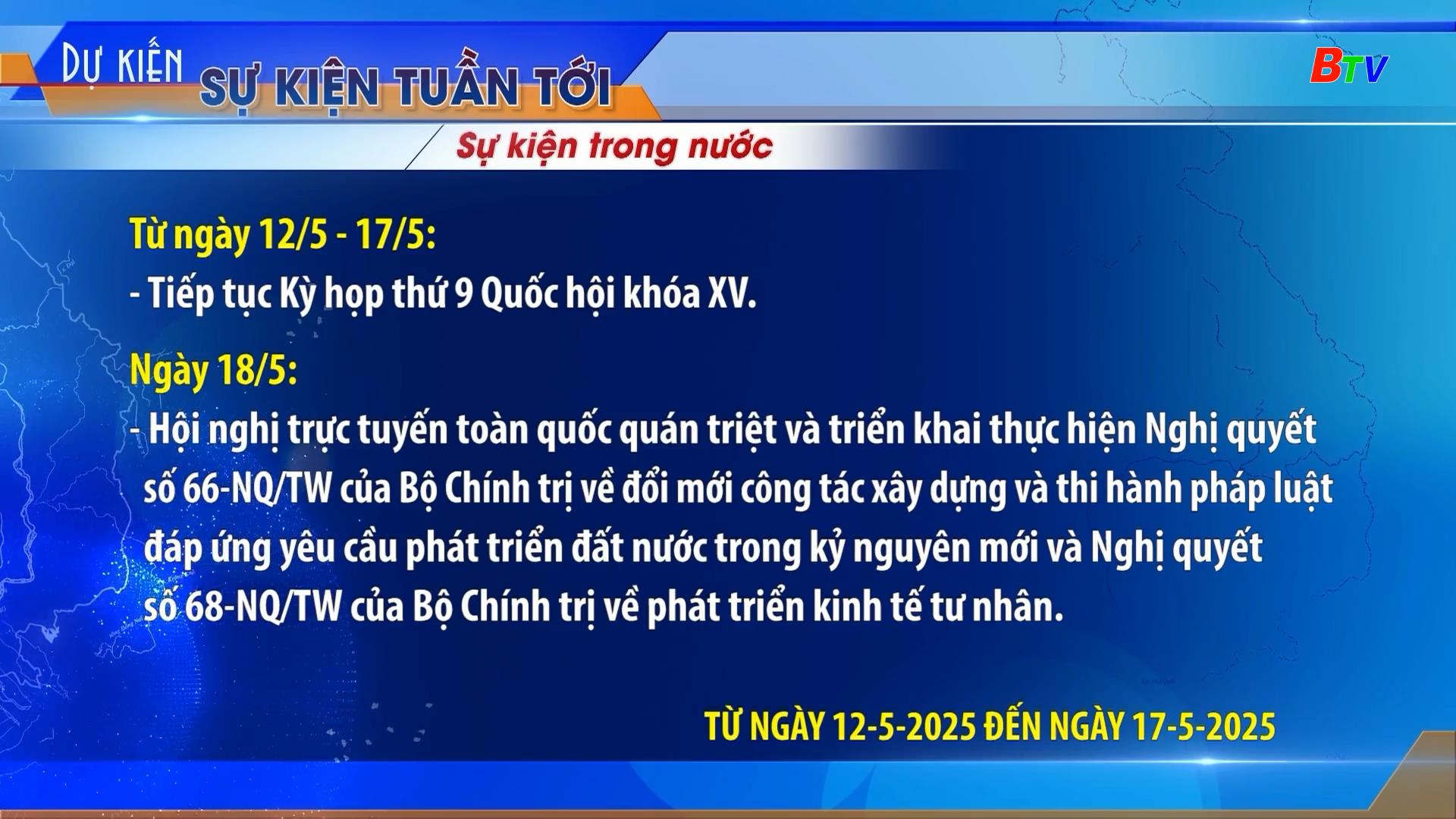 Sự kiện tuần tới | 11/5/2025