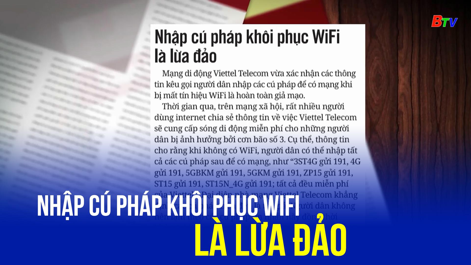 Nhập cú pháp khôi phục WiFi là lừa đảo