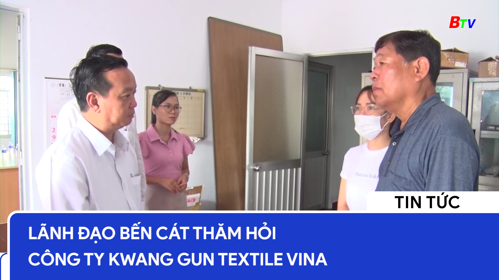 Lãnh đạo Bến Cát thăm hỏi công ty Kwang Gun Textile Vina