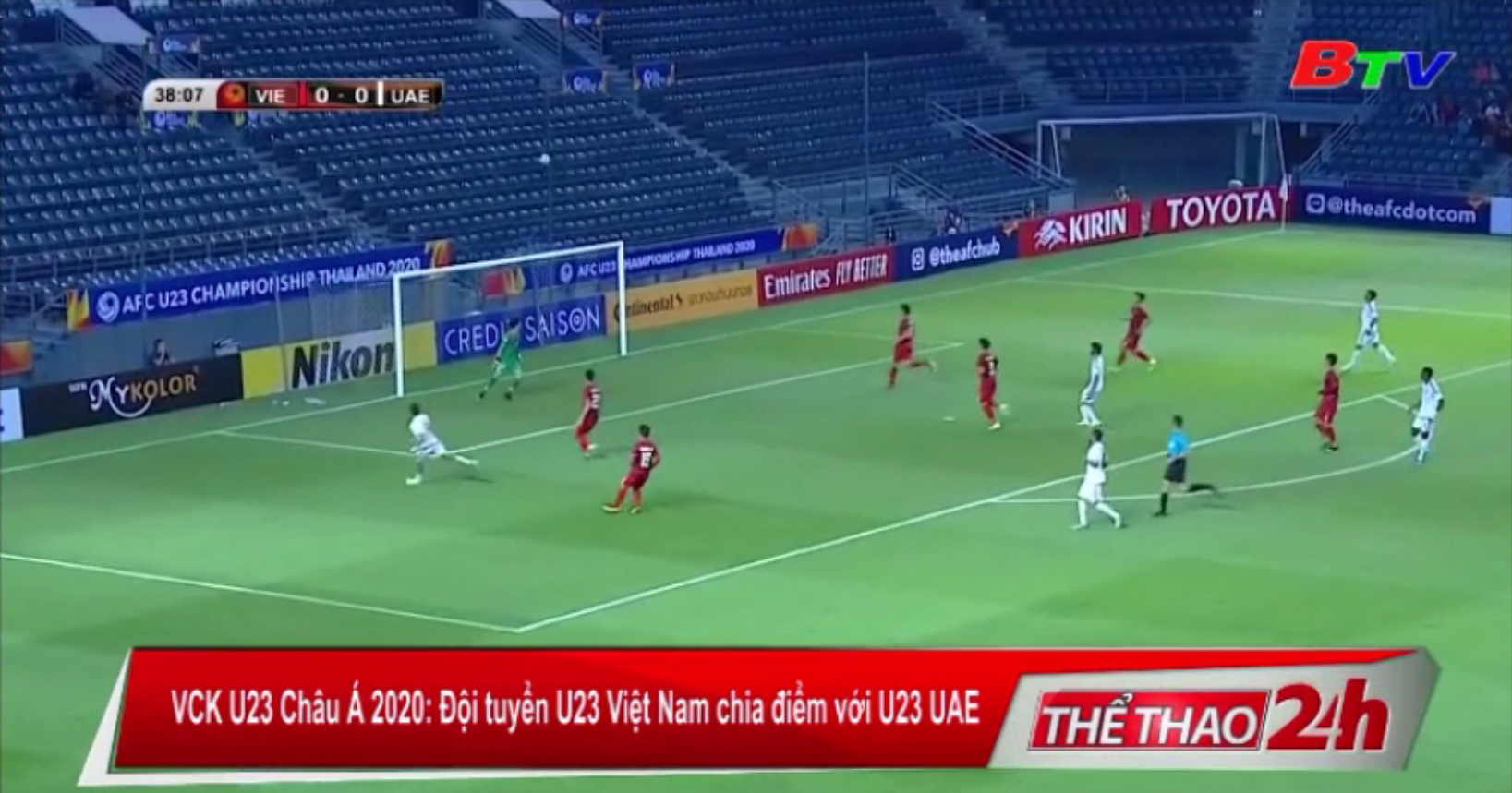 VCK U23 châu Á 2020 - Đội tuyển U23 Việt Nam chia điểm với U23 UAE