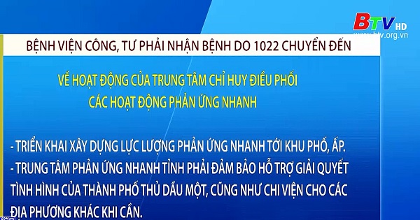 Bệnh viện công, tư phải nhận bệnh do 1022 chuyển đến