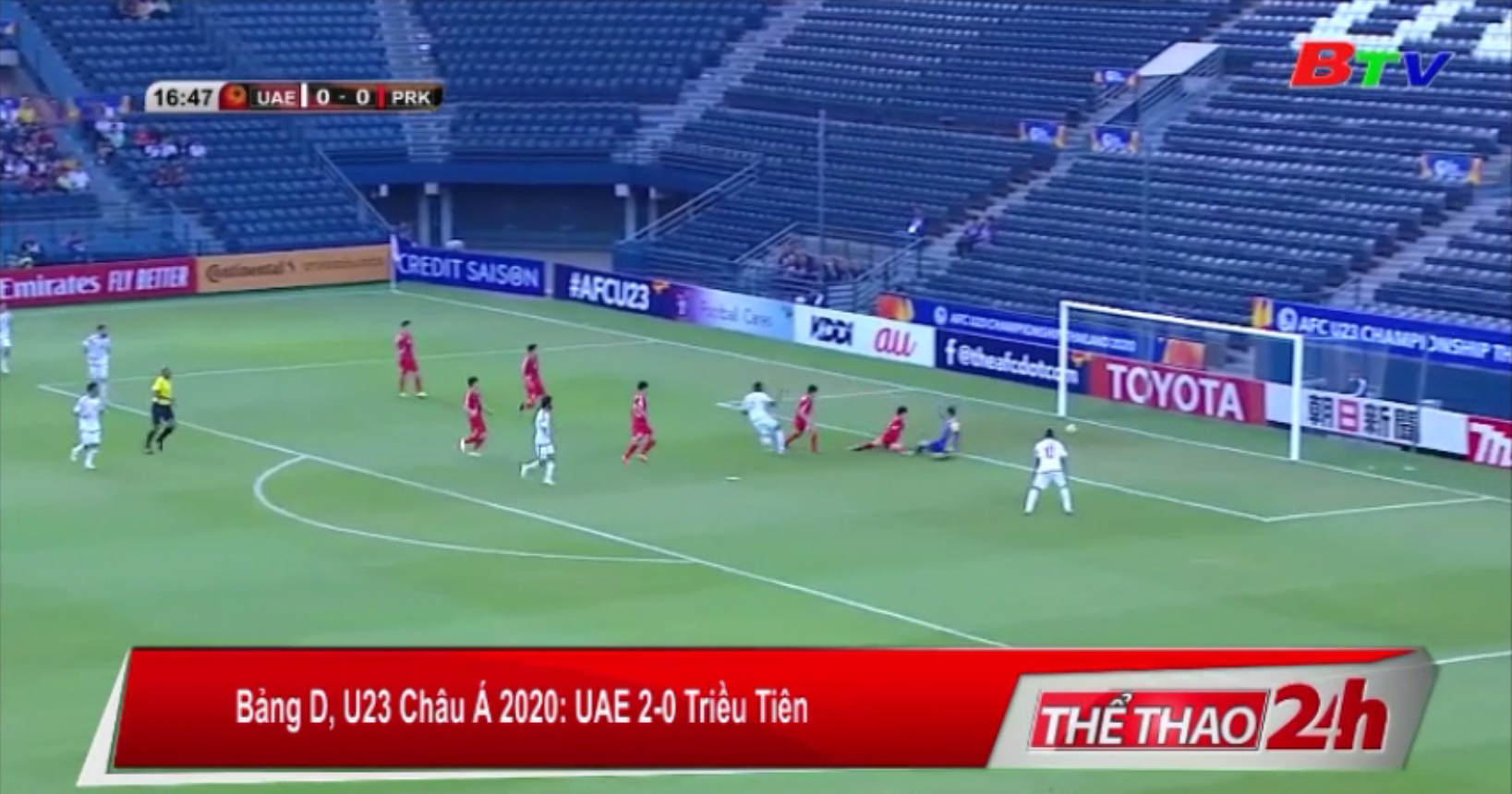 Bảng D VCK U23 châu Á 2020 – UAE 2-0 Triều Tiên