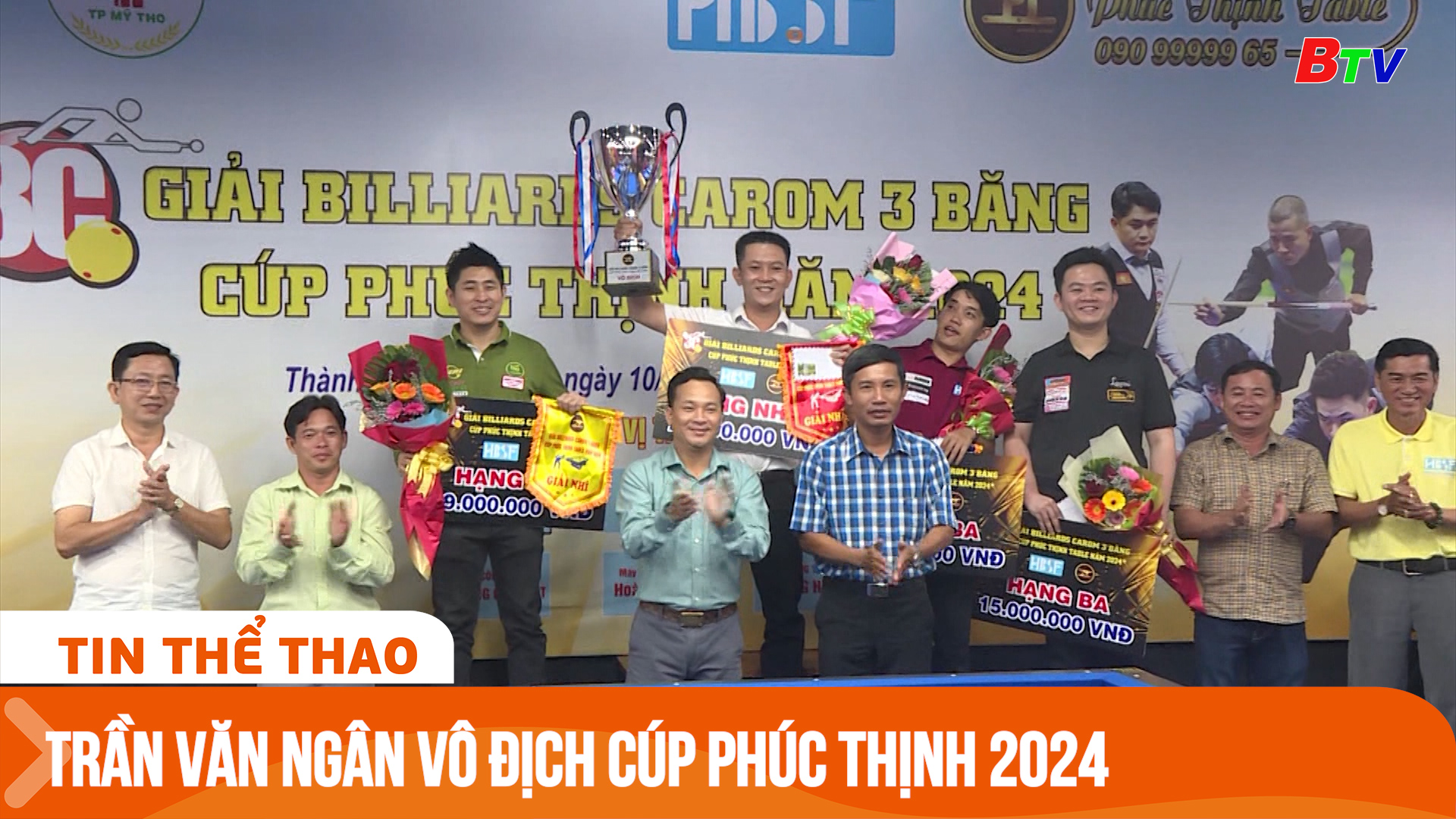 Tay cơ Trần Văn Ngân vô địch Giải Billiard Carom 3 băng Cúp Phúc Thịnh lần 1 - 2024 | Tin Thể thao 24h	