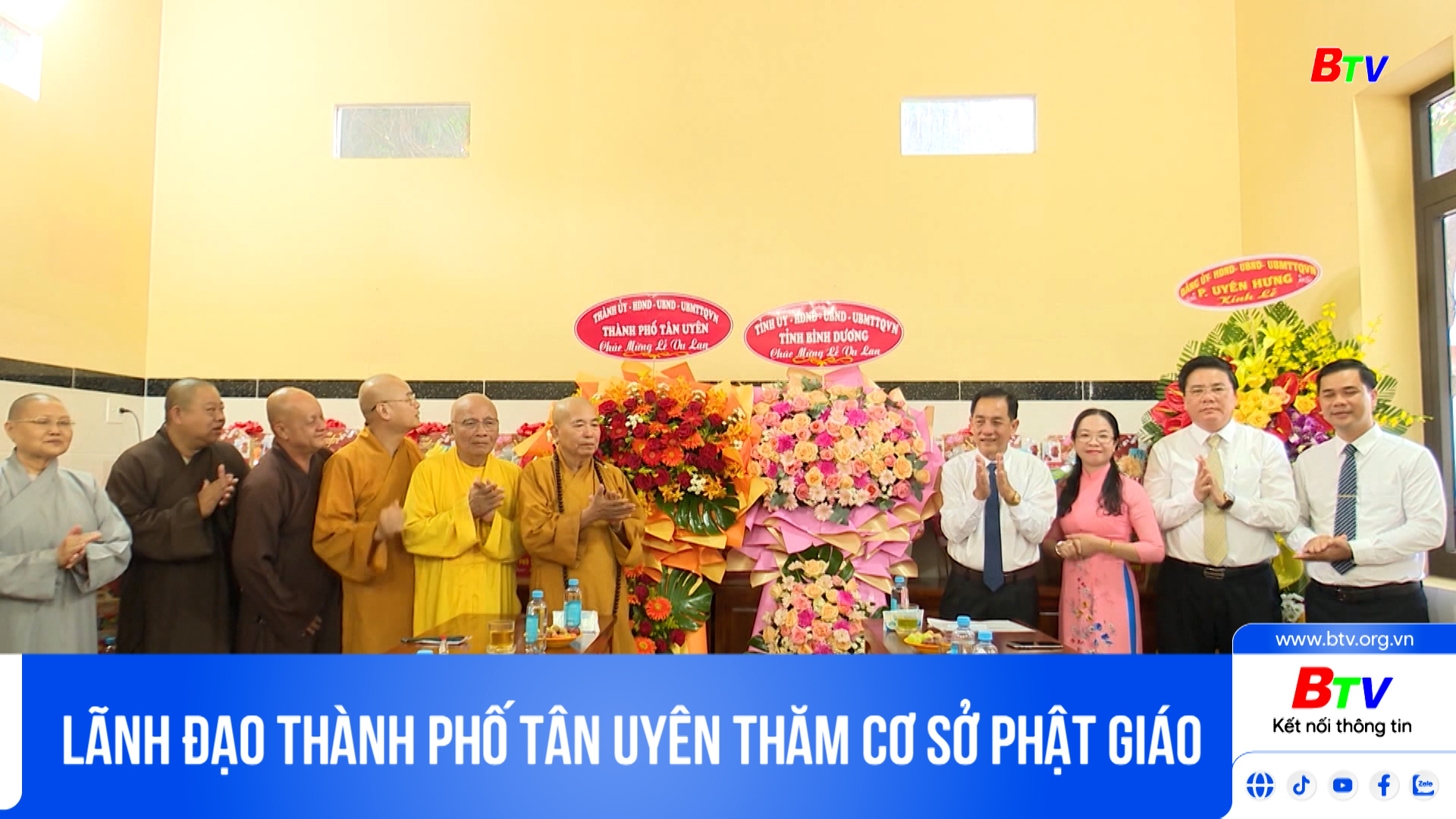 Lãnh đạo thành phố Tân Uyên thăm cơ sở Phật giáo