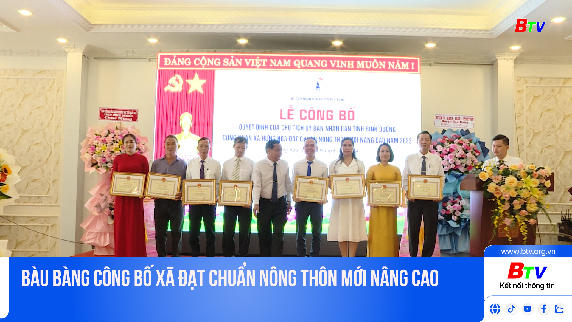 Bàu Bàng công bố xã đạt chuẩn nông thôn mới nâng cao