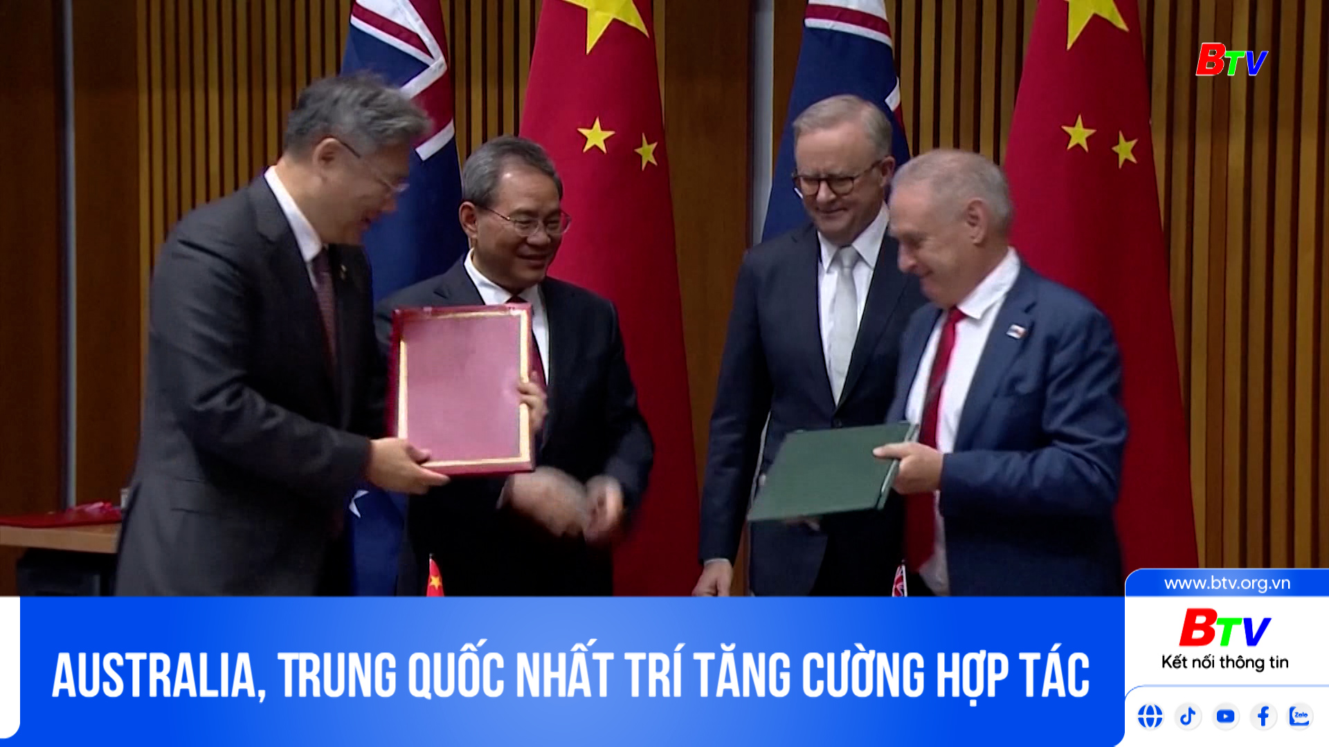 	Australia, Trung quốc nhất trí tăng cường hợp tác