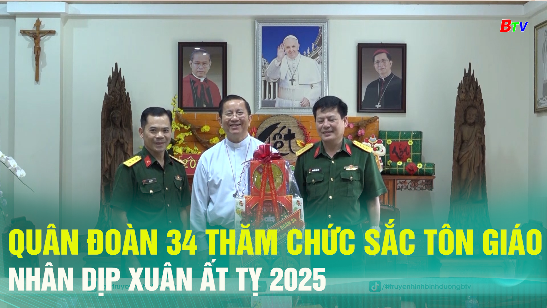 Quân đoàn 34 thăm chức sắc tôn giáo nhân dịp Xuân Ất Tỵ 2025