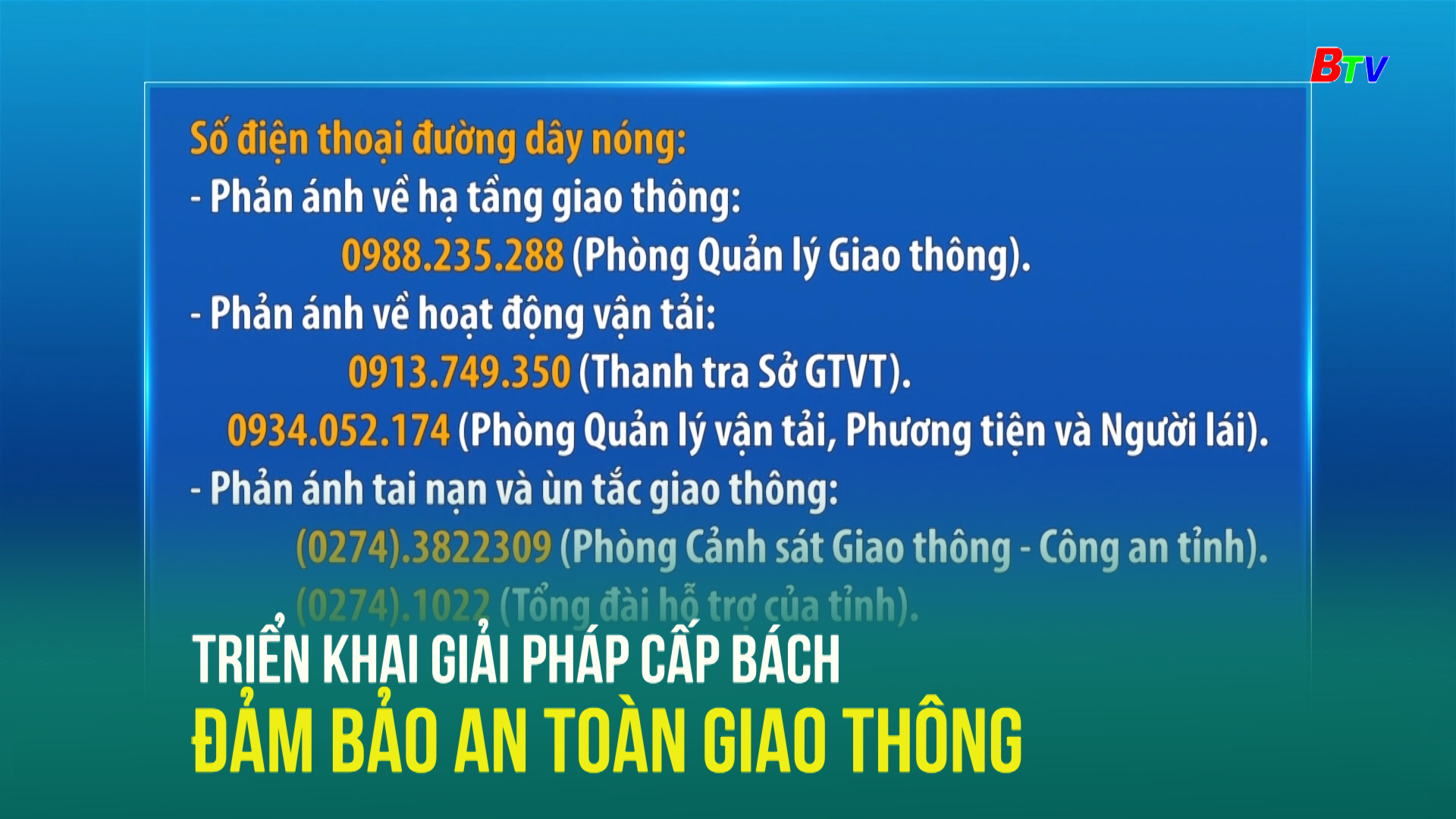 Triển khai giải pháp cấp bách đảm bảo an toàn giao thông