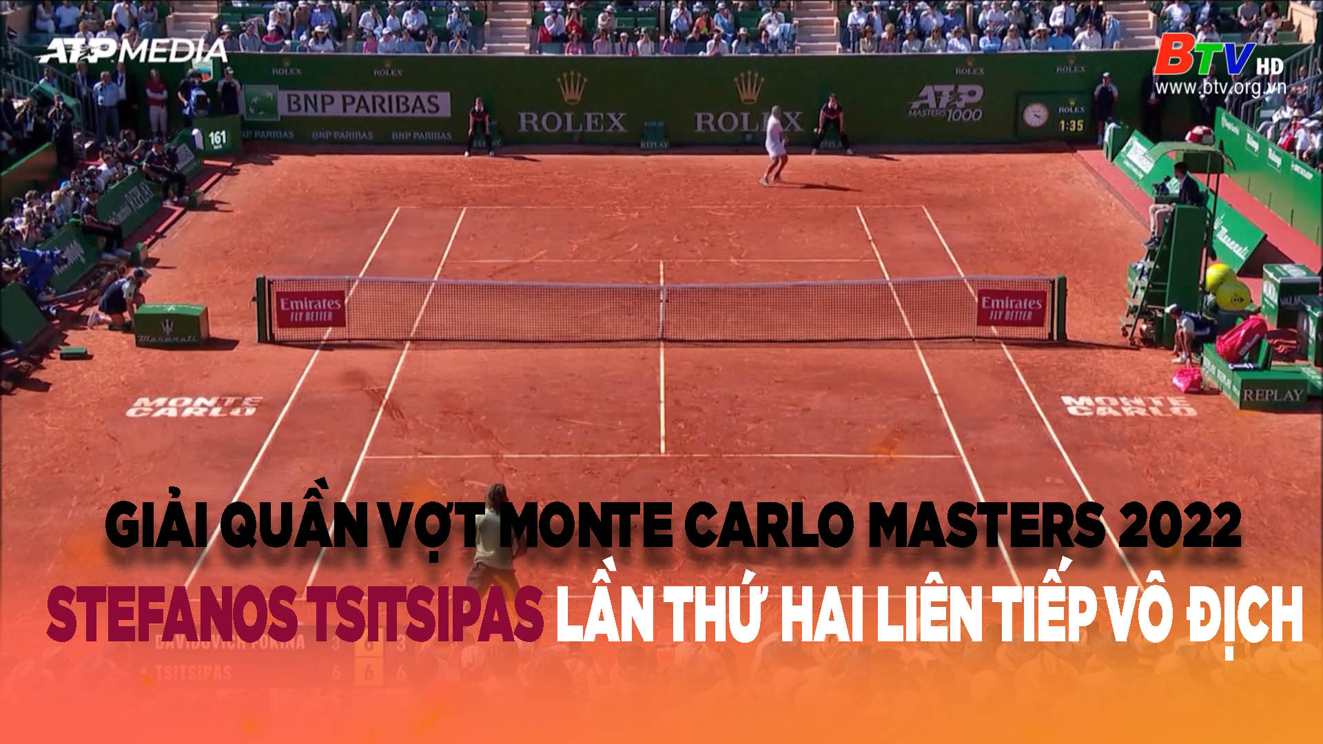 Setafanos Tsitsipas lần thứ hai liên tiếp vô địch Giải Quần vợt Monte Carlo Masters 2022