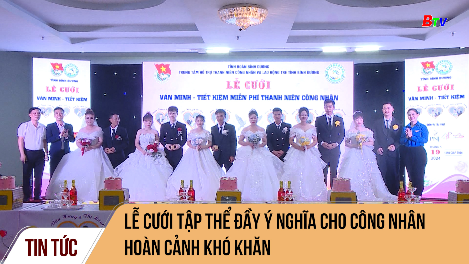 Lễ cưới tập thể đầy ý nghĩa cho công nhân hoàn cảnh khó khăn