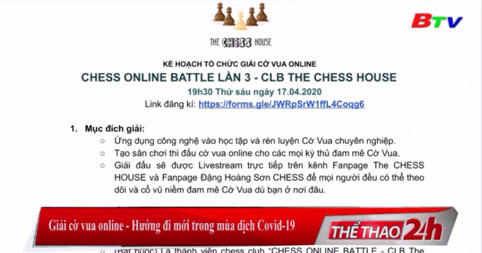 Giải cờ vua online - Hướng đi mới trong mùa dịch Covid-19