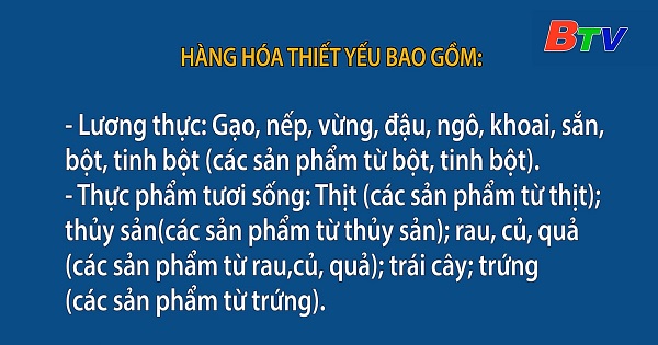 	Hướng dẫn về Hàng hóa thiết yếu