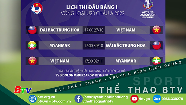 Lịch thi đấu chính thức của tuyển U23 Việt Nam