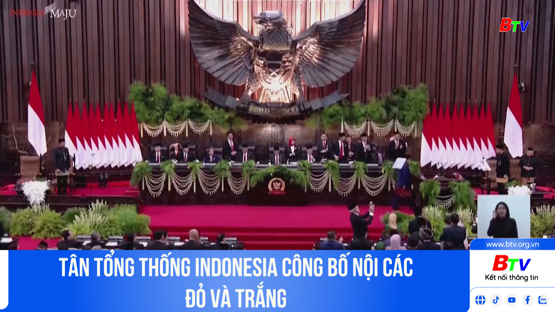 Tân tổng thống Indonesia công bố nội các đỏ và trắng