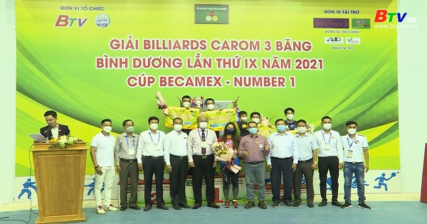 Giải Billiards Carom 3 băng Bình Dương lần thứ IX năm 2021 Cúp Becamex - Number 1 khép lại thành công