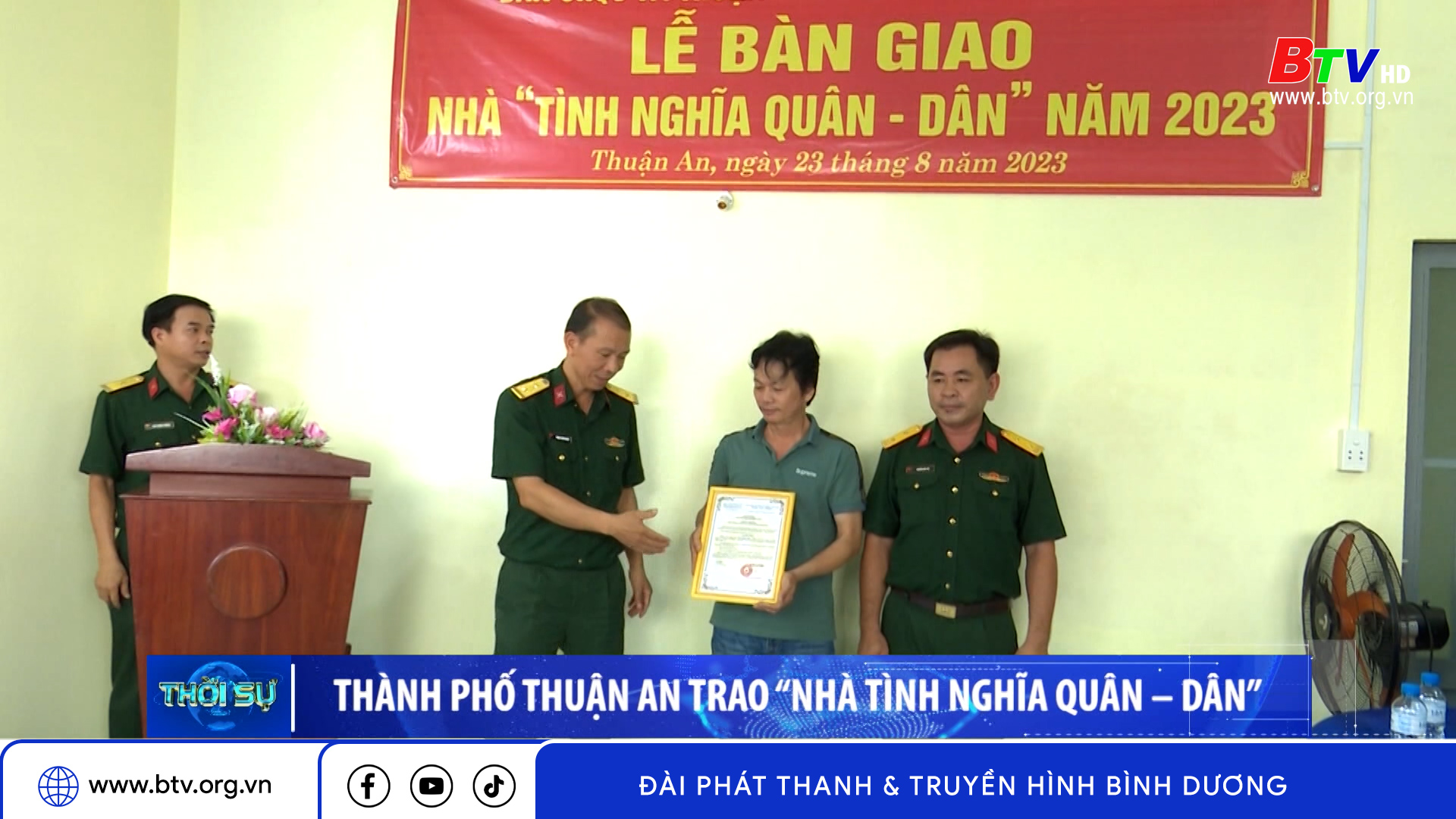 Thành phố Thuận An trao “Nhà tình nghĩa Quân – Dân”