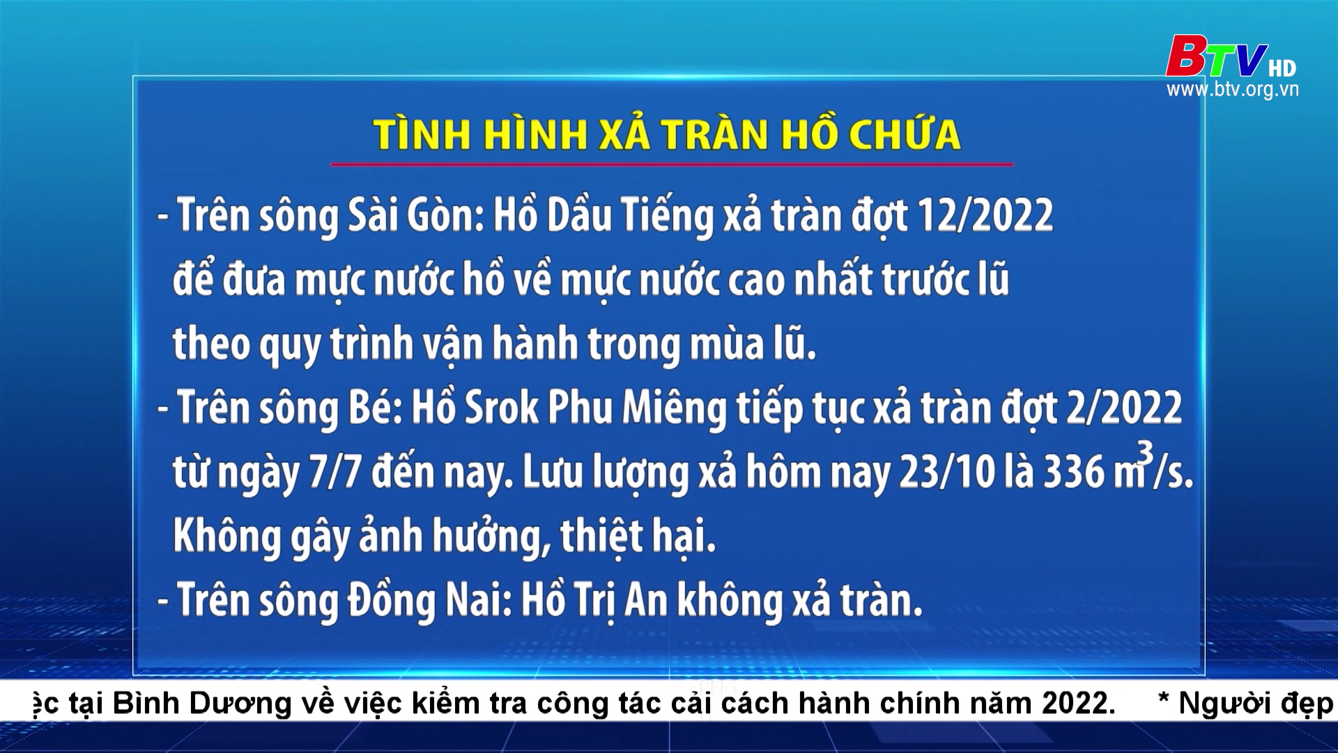 Ảnh hưởng do xả tràn hồ Dầu Tiếng