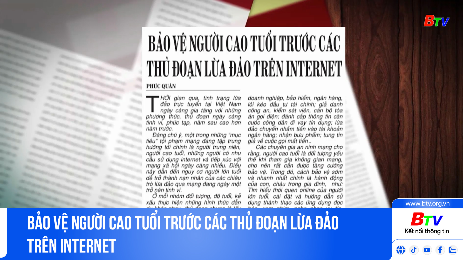 Bảo vệ người cao tuổi trước các thủ đoạn lừa đảo trên internet